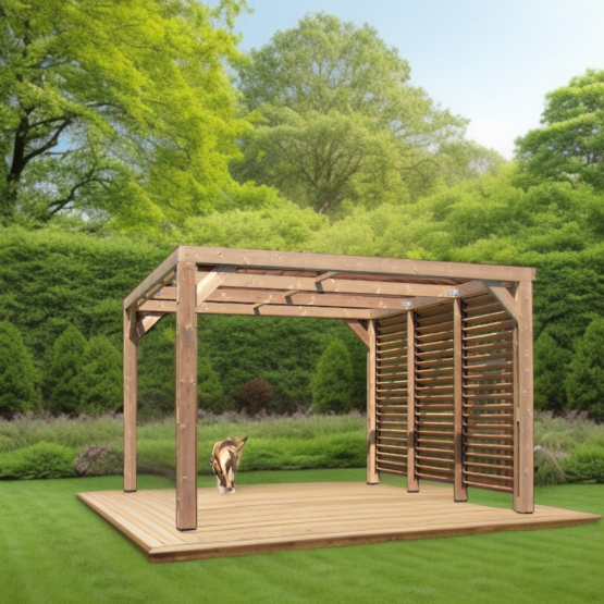 Pergola Thermauvent THO3531.V avec ventelles sur 1 coté en THT de 10.70m²