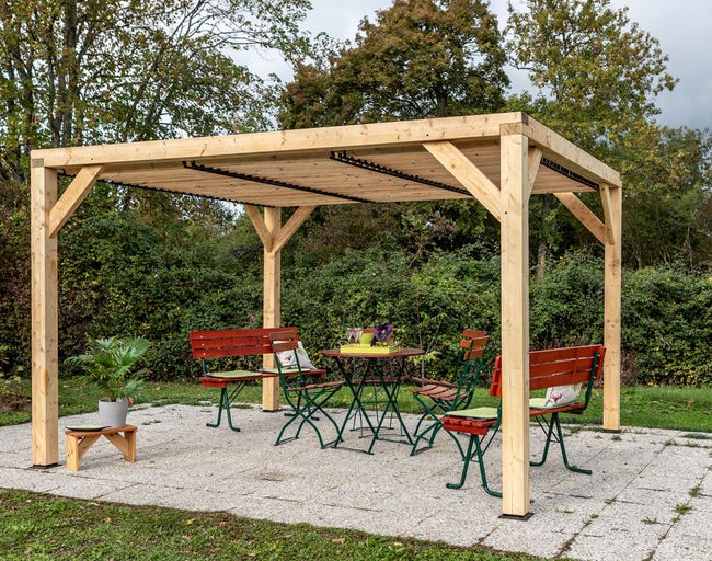  Pergola  9 25 de 12 53m  en bois  lamell  coll  avec 