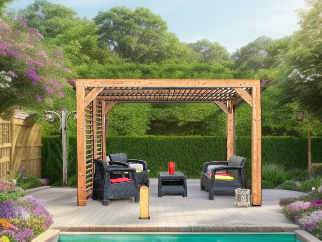 Pergola THO2331VT-En THT-En Bois Thermo Chauffé-7.10m²🌳