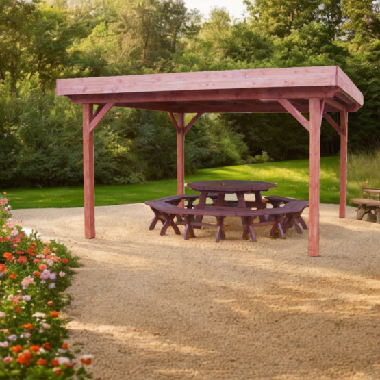 Auvent Pergola OM3535.0 de 16m² avec la couverture en bac acier