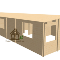 Chalet en Bois/Chalet d’habitation réalisé sur mesure avec le garage attenant de 80m² fabriqué en épicéa de 68mm