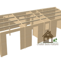 Chalet en Bois/Chalet d’habitation réalisé sur mesure de 68m² fabriqué en épicéa massif de 44mm