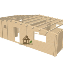 Chalet en Bois/Chalet d’habitation réalisé sur mesure de 70m² fabriqué en épicéa de 44/100/44mm