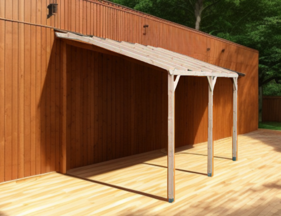 Pergola Adossable/Carport MuralCAR3050AM-En Pin Sylvestre traité autoclave classe III-15m²🏡