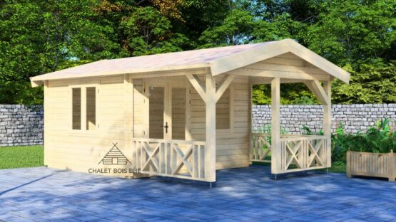 Chalet Charmed en 44mm de 23m² avec sa terrasse