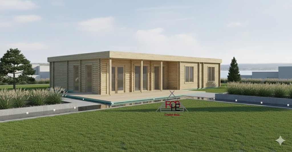 Chalet bois Granada 99m² + terrasse 🏡 (68mm)