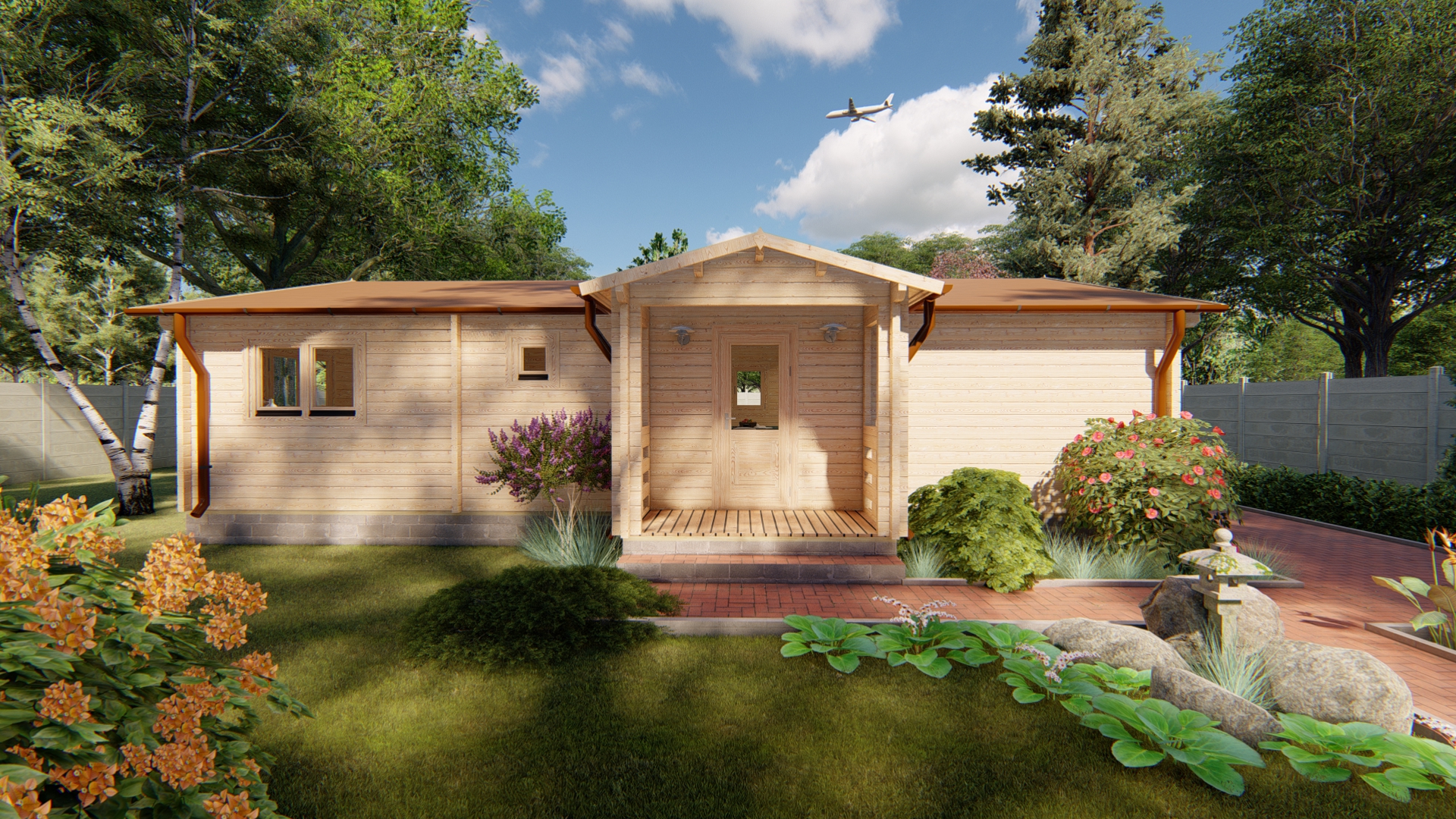 Chalet bois Marc 62m² + 12m² de terrasse🏡 (68mm)