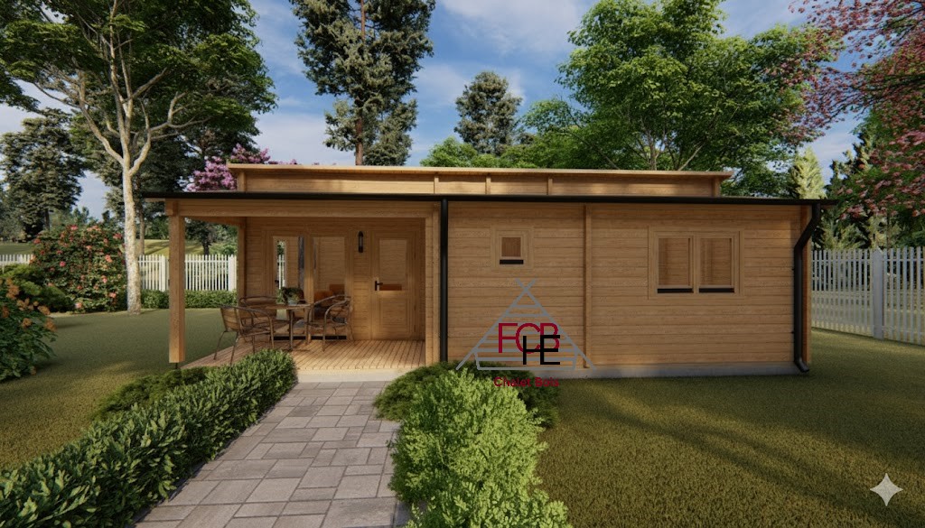 Chalet bois Ibérica T2 44m² habitable🏡 (68mm)