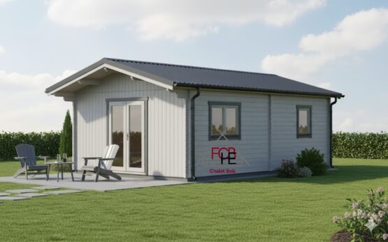 Chalet bois N°38154 – 39.73 m² habitables – Projet sur mesure avec bardage & isolation 🏡
