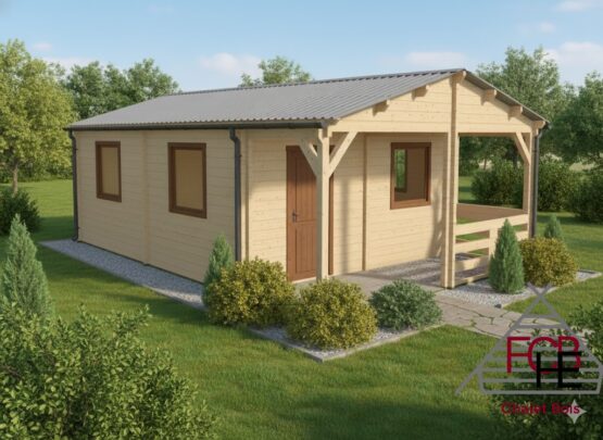 Chalet bois N°151025 – 47 m² 🏡 (68 mm)