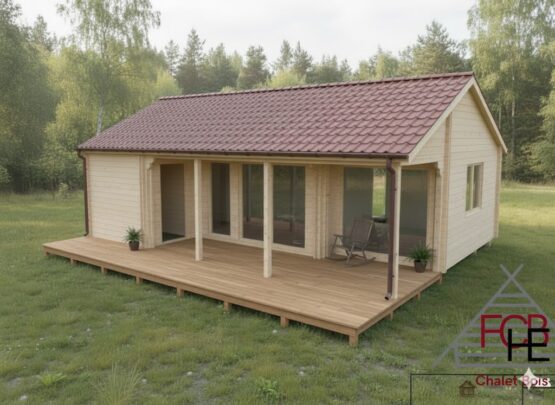 Chalet N°210922 – 70m² avec sa terrasse  🏡 44/100/44mm