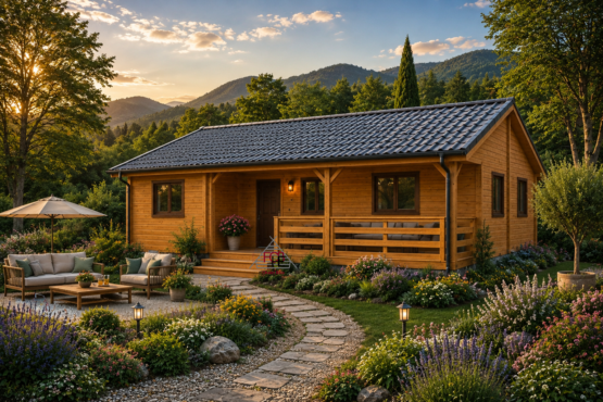 Chalet N°141125  de  72m² avec sa terrasse en  44/100/44mm / 2 chambres 🏡
