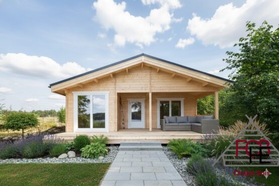 Chalet bois N°051125  45m²habitable + sa terrasse🏡 68mm