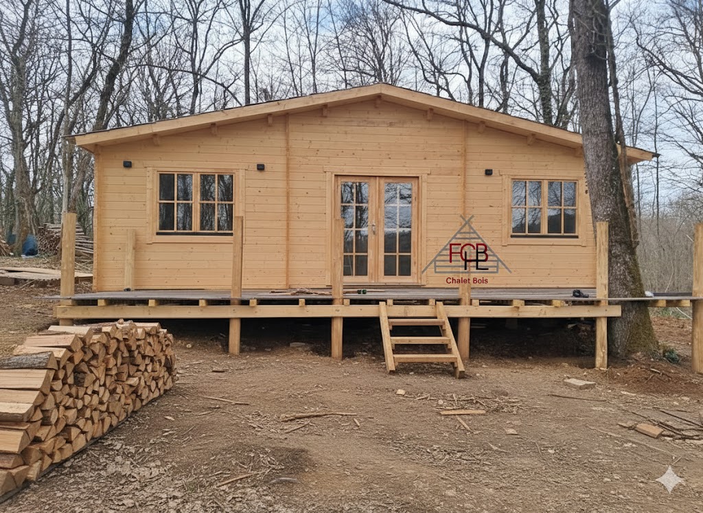 🏡 Chalet N°270524 – Madriers 44mm – Réalisé pour un projet de gîte