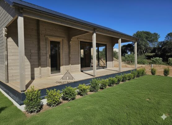 Chalet bois N°110225 – 64 m² avec sa terrasse 🏡 (44 mm)