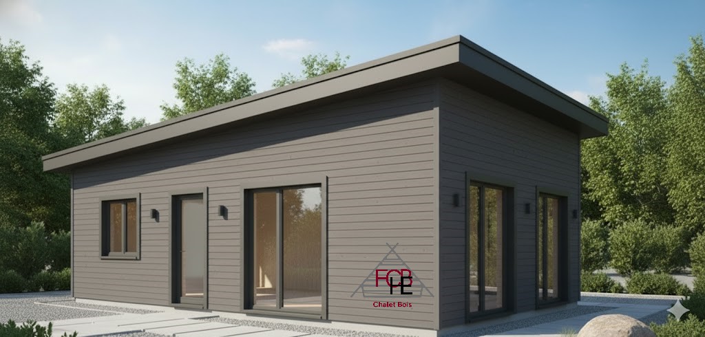 Chalet bois N°190325- 70m² habitable –Réalisé pour une habitation à l’année  🏡