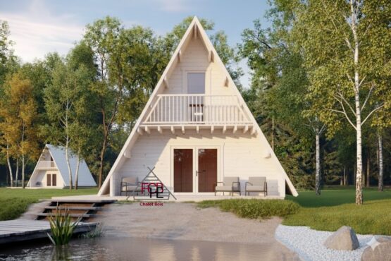 Chalet bois Tipi Standard Giza – 82 m² avec l’étage  ( couverture en bitumé)