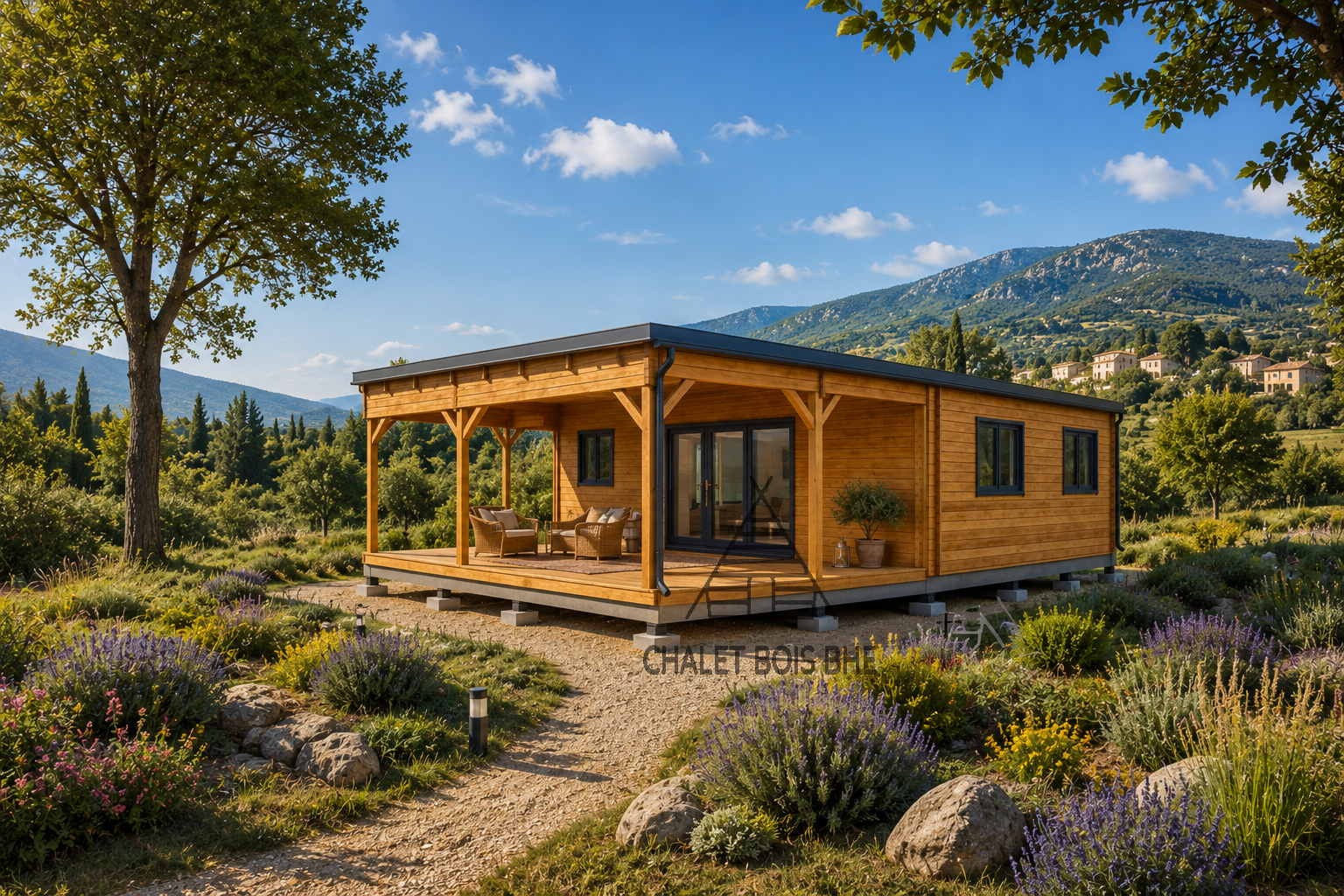 Chalet N°041225 – En 44/150/44 /120 m² avec Terrasse Couverte / Habitable 70m² /1 chambre