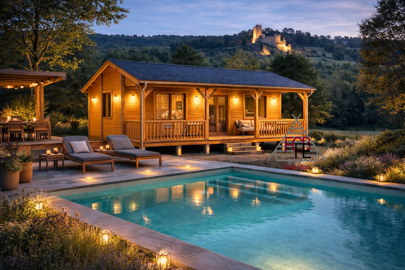 Chalet N°151125- 42m² avec la terrasse couverte –  🏡