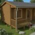 Chalet bois N°121125- 42m² avec la terrasse couverte –  🏡