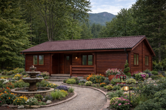 Chalet N°141125  de  72m² avec sa terrasse en  44/100/44mm / 2 chambres 🏡