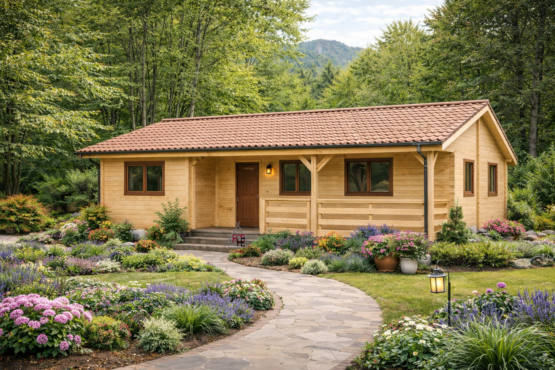 Chalet N°141125  de  72m² avec sa terrasse en  44/100/44mm / 2 chambres 🏡