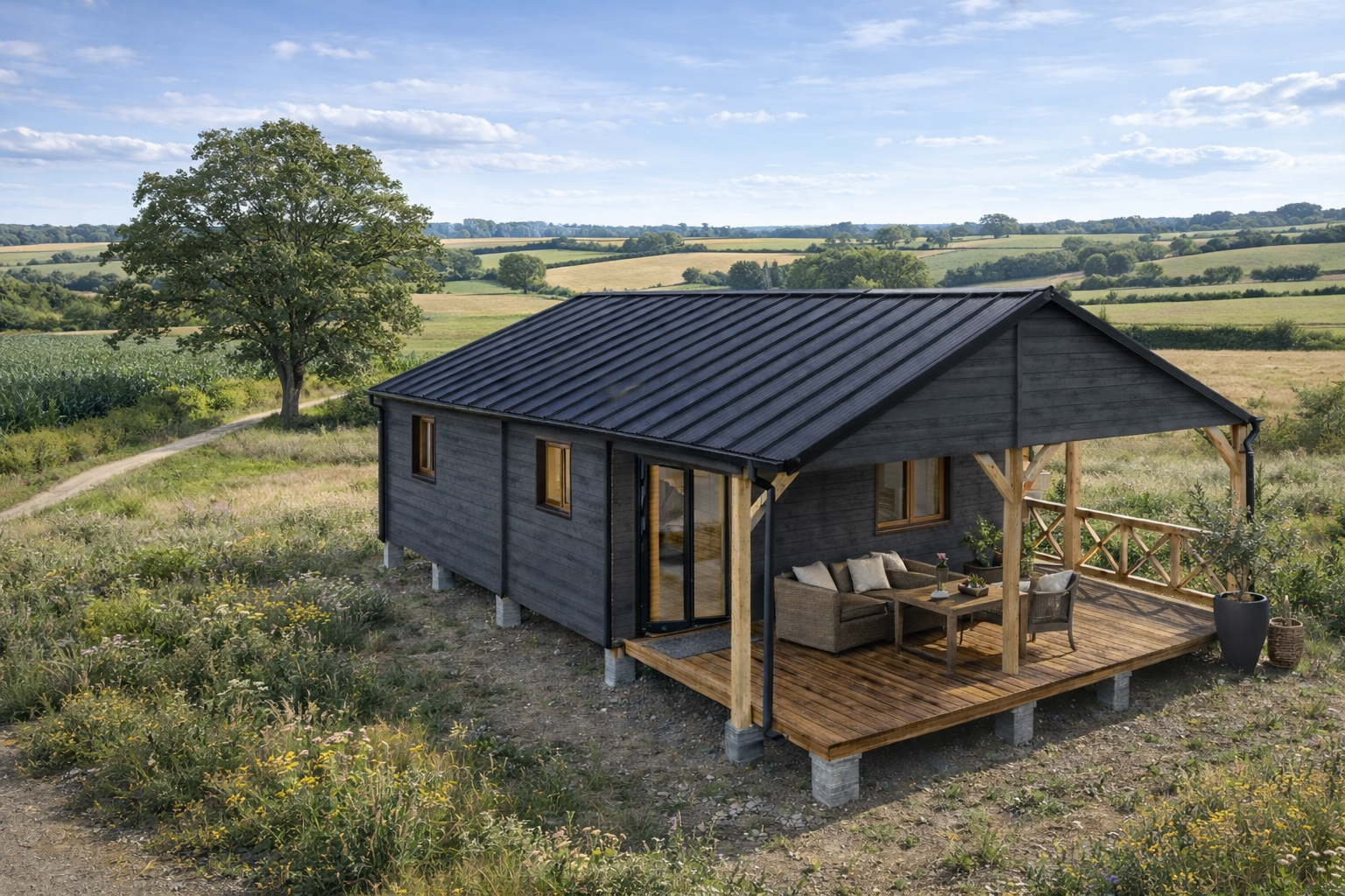 Chalet N°190922 – 78 m² avec sa terrasse 🏡 (68 mm) à usage de gîte