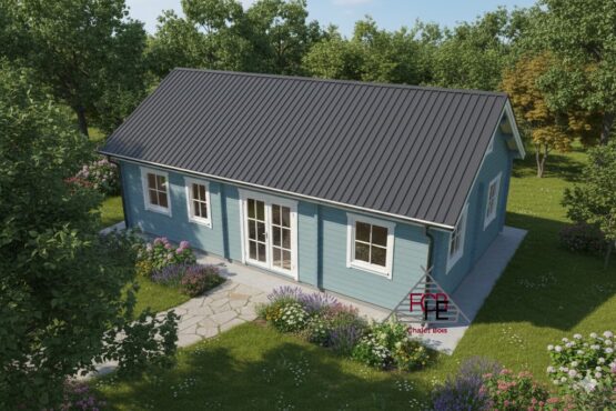 Chalet N°071025 – 98 m²/ 89.75m² habitable/3 chambres 🏡 (44/100/44 mm)