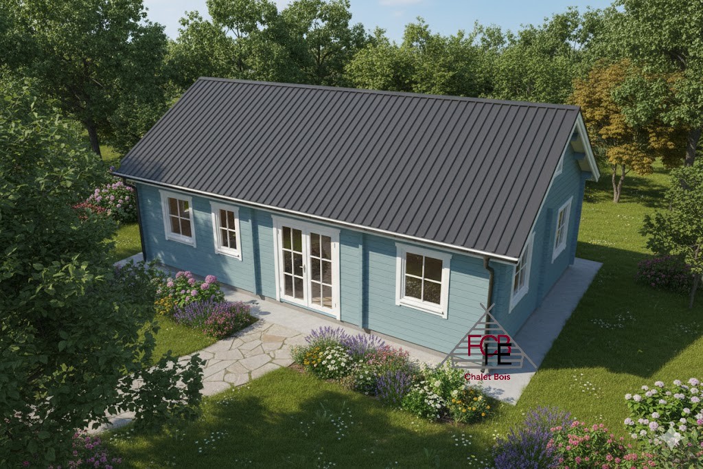 Chalet N°071025 – 98 m²/ 89.75m² habitable/3 chambres 🏡 (44/100/44 mm)