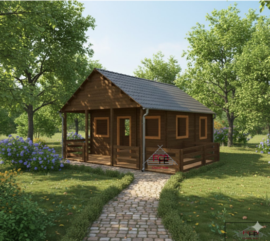 Chalet N°060126 – 49m²avec la terrasse – Réalisé pour un projet de gîte (44mm) 🏡