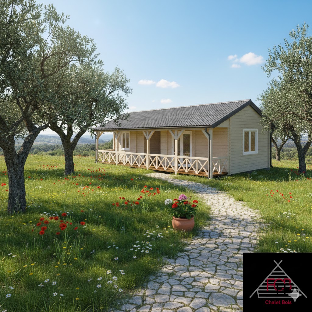 Chalet N°091225  – 70 m² avec sa terrasse🏡 (68 mm) 2 chambres
