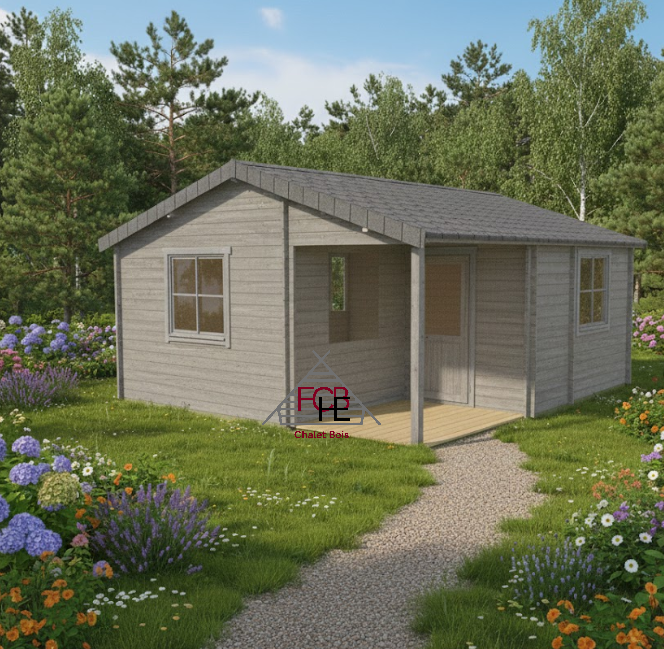 Chalet N°070126 – 41m²avec la terrasse – Réalisé pour un projet de gîte (44mm) 🏡