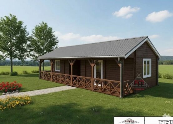 Chalet N°101225  de 70 m² avec sa terrasse /Chalet pour les vacances🏡en 68 mm / 2 chambres
