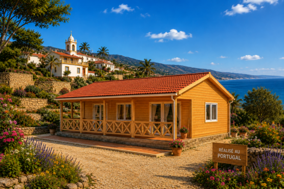 Chalet N°101225  de 70 m² avec sa terrasse /Chalet pour les vacances🏡en 68 mm / 2 chambres