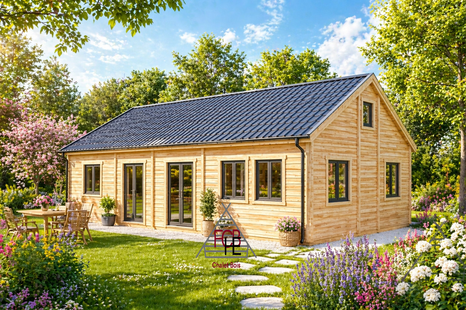 🏡 Chalet N°040823-En 44/100-44 – 109 m² -Habitable 93m²-3 Chambres