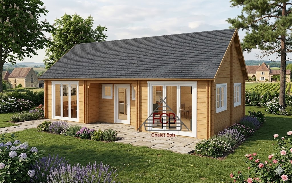 🏡 Chalet N°050124 – En 44/100/44 / 65 m² – 2 chambres