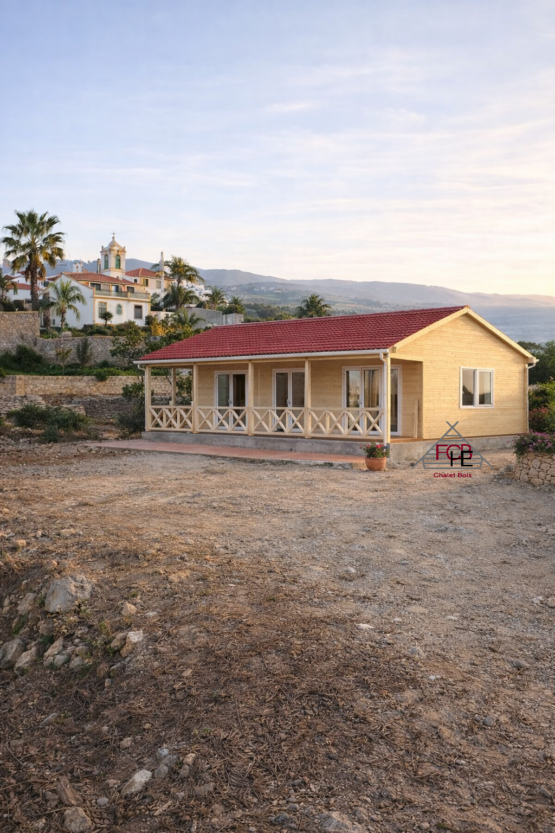 Chalet N°101225  de 70 m² avec sa terrasse /Chalet pour les vacances🏡en 68 mm / 2 chambres