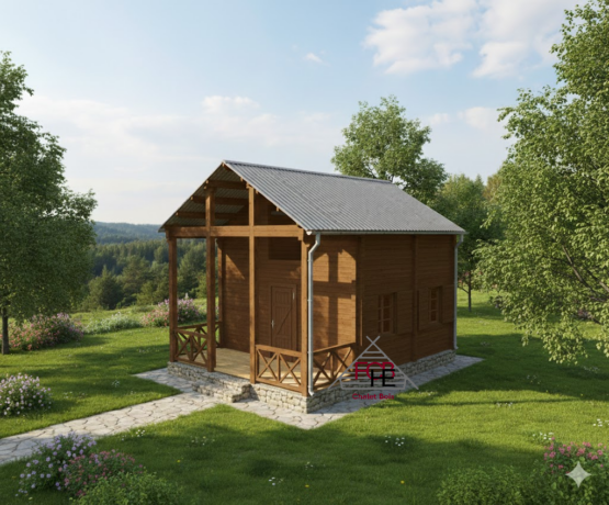 Chalet N°290126 – 51 m² + mezzanine en madriers contrecollé de 120mm🏡