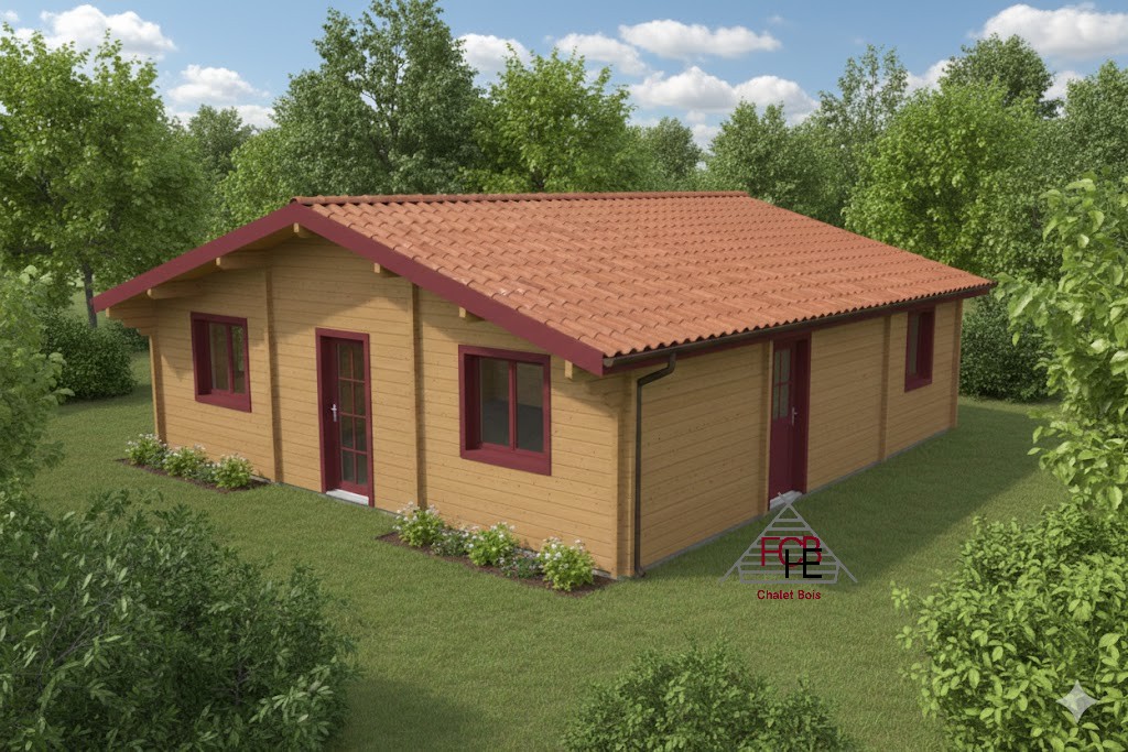 Chalet N°130624 –103m² – Réalisé pour un projet d&rsquo;habitation (68mm) 🏡 Pas d&rsquo;isolation