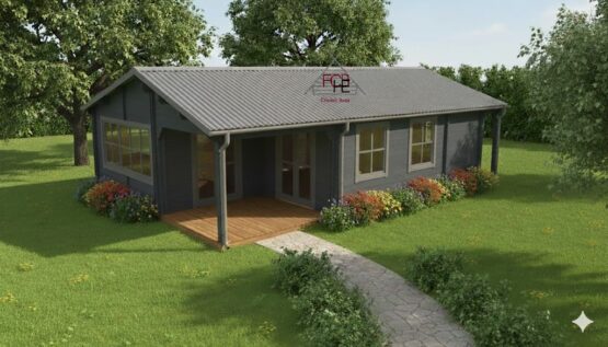 🏡 Chalet N°161123 – 96 m² avec terrasse / 66m² habitable ( 2 chambres)  en 44/100/44