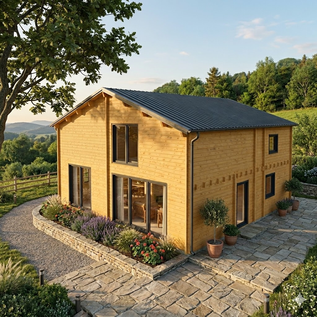 Chalet N°020425 -En 44+100+44 de 75m² au sol / Surface habitable : 106m² / 3 chambres