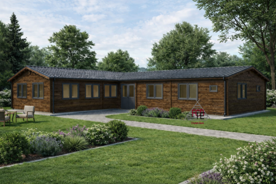 Chalet N°240326-Madriers de 68/100/68-141,5 m² habitables + Garage de 43 m²-3 chambres dont une parentale