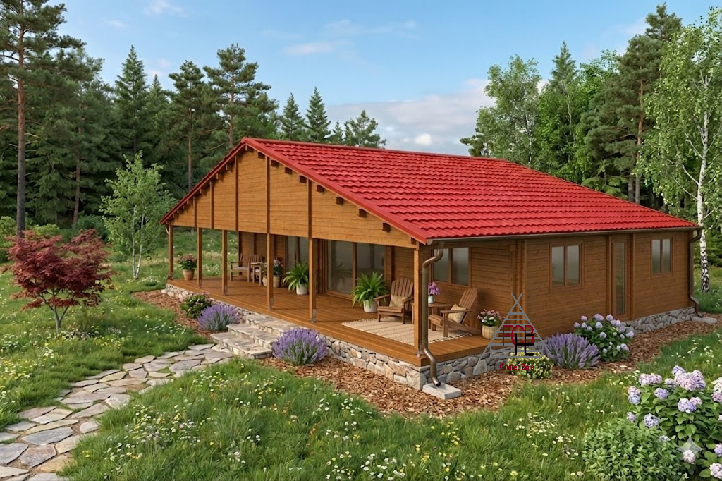 Chalet N°080323 –En 44/100/44 / 118 m² habitables avec terrasse de 54 m²– 3 chambres ( + de chambres possibles)