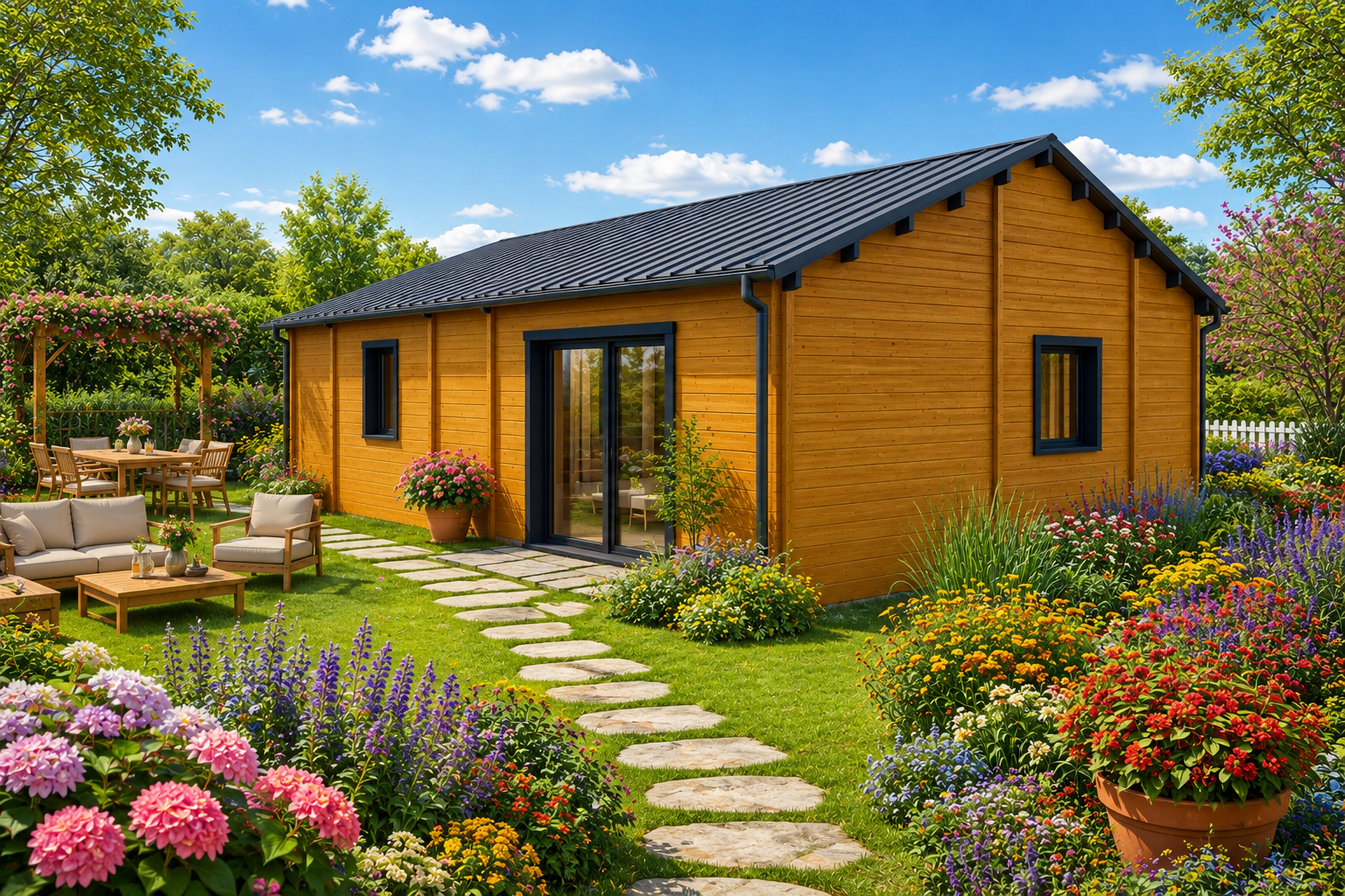 Chalet N°100326 en 44+100+44  ou 68/100/68 de 91m² / Surface habitable : 81.35m² / 2 chambres