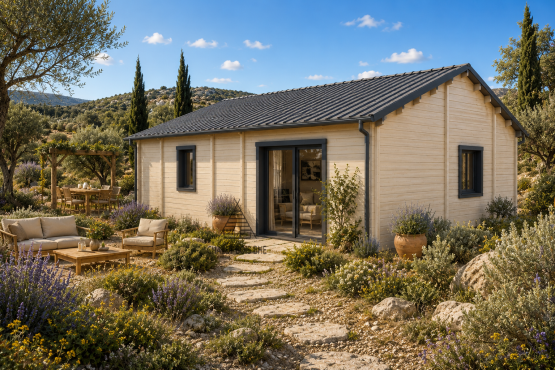 Chalet N°100326 en 44+100+44  ou 68/100/68 de 91m² / Surface habitable : 81.35m² / 2 chambres