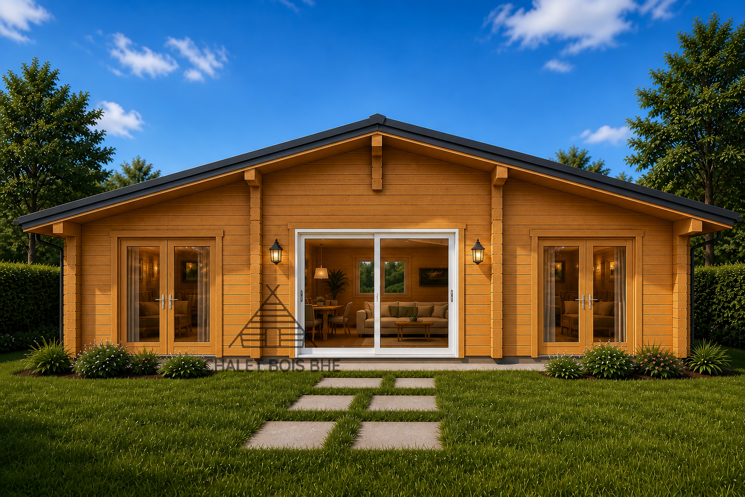 Chalet N°060526  – 73 m²🏡 En 44mm/ 3 chambres