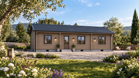 Chalet N°060526  – 73 m²🏡 En 44mm/ 3 chambres