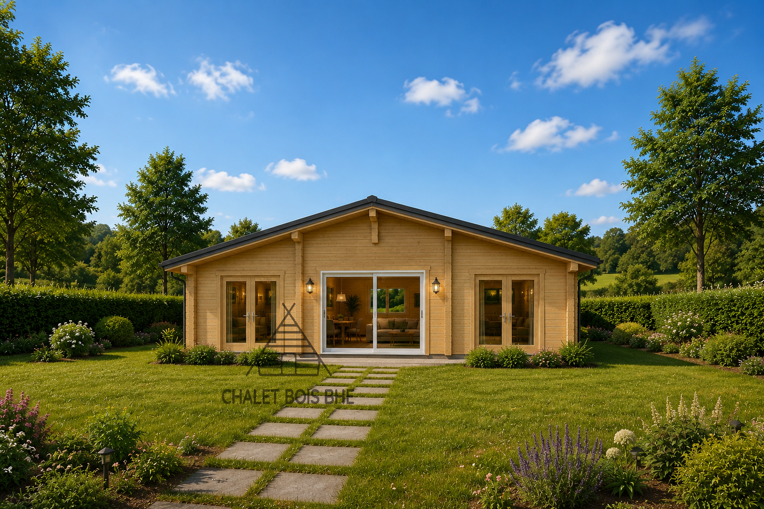 Chalet N°060526  – 73 m²🏡 En 44mm/ 3 chambres