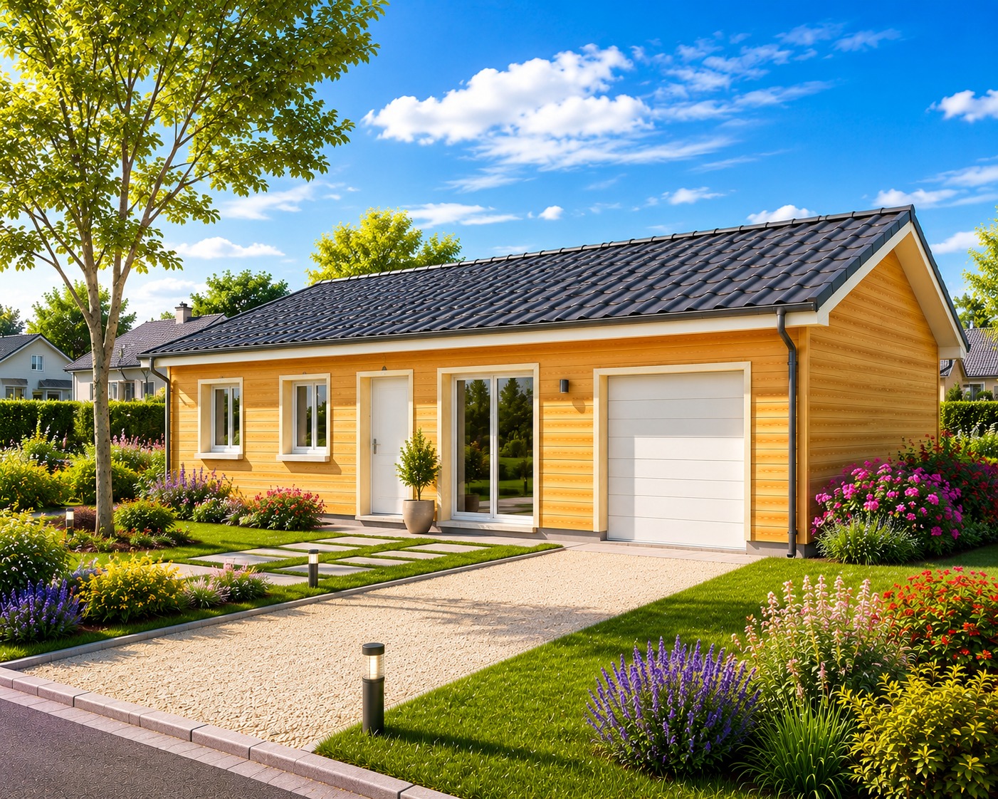 Chalet N°020626  – De 109m² avec garage / Habitable : 77 m² / 3 chambres / En 44/100/44 🏡