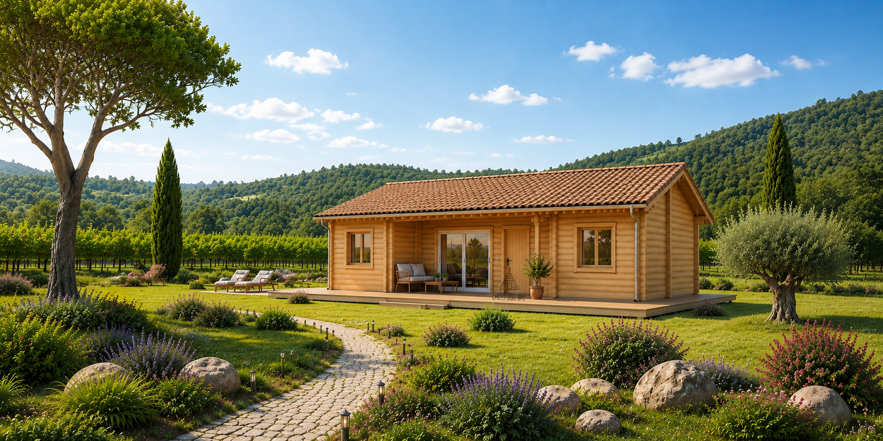 Chalet N°170626  – De 127m² avec Terrasses / Habitable : 83 m² / 2 chambres / En 44/100/100 🏡